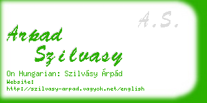 arpad szilvasy business card